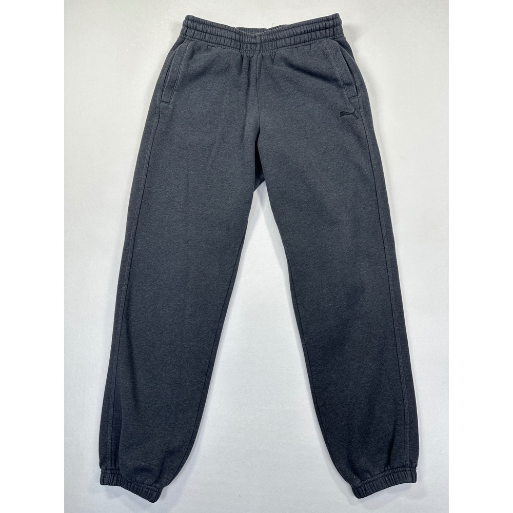 Puma Sweatpants Large Dark Gray Fleece Lined Joggers Athleisure Heavyweight